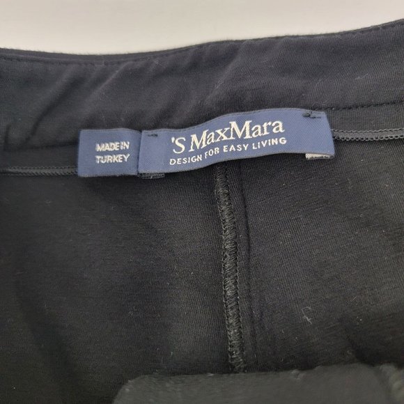 S' MaxMara Small S Solid Black Soft Lightweight Skinny Women's Pants - Picture 5 of 6